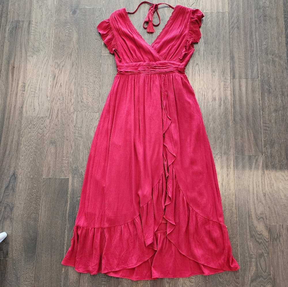 Altar'd State, wine red hi-lo maxi dress.  Size M